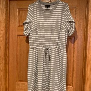 Lane Bryant gray and white striped dress!